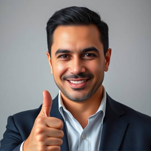 Carlos Perez, profesional, con un gesto de aprobación y confianza.