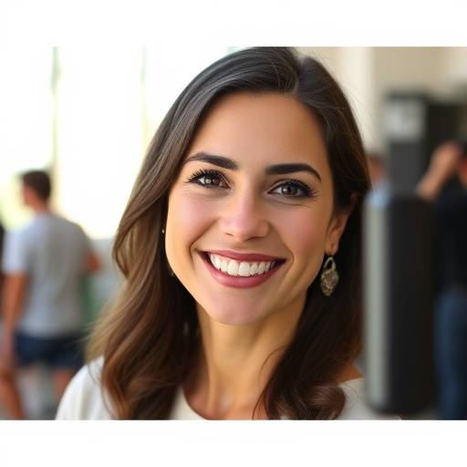 Foto de Lucia Gimenez, participante del curso de oratoria online, sonriendo a la cámara.